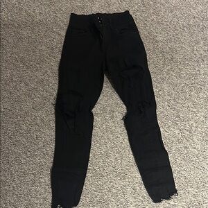 Refuge Black Skinny Distressed Jeans